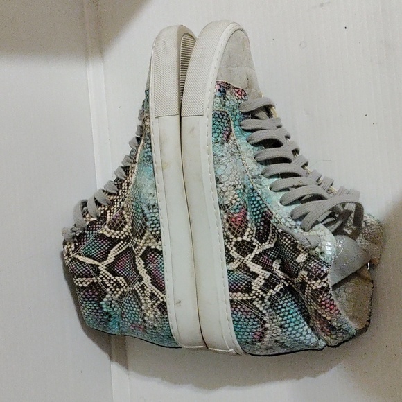 P448 Pastel Rainbow Snake Print Sneakers 38 - Picture 6 of 11